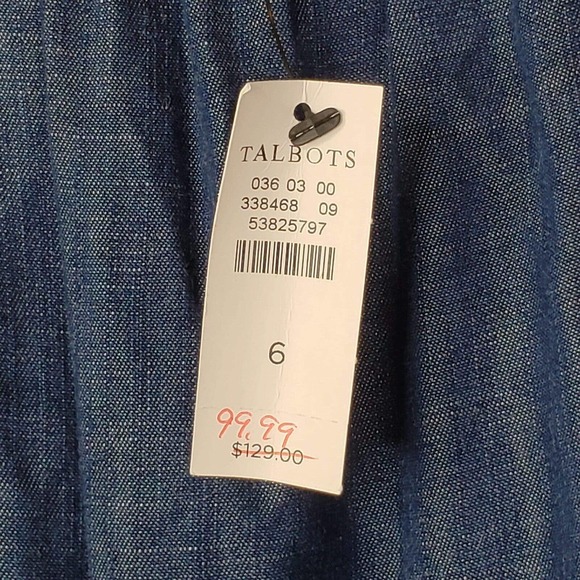 Talbots Blue Denim Tiered Jumper Maxi Dress Sleeveless Blue 6 Modest New - Picture 5 of 9